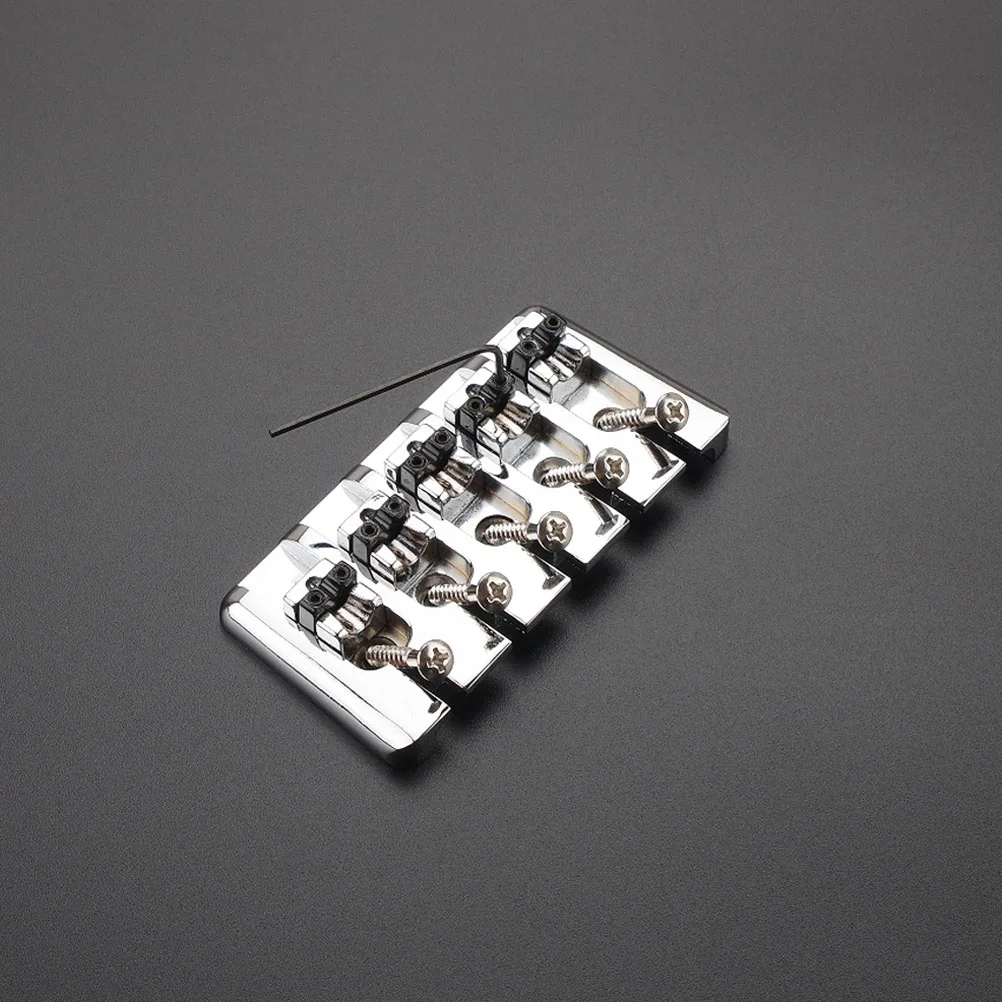 

1Pcs 5 String Bass Tailpiece Metal Fixed Saddle Guitar Accessory Elegant Smooth Long Service Life Portable Lightweight