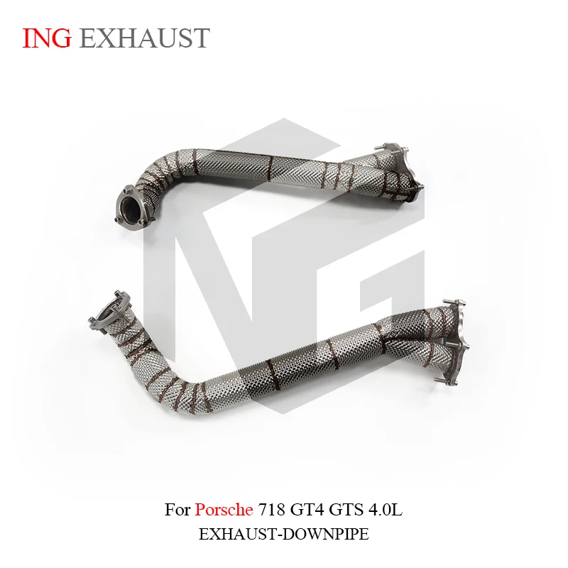 24-hour fast shipping ING  ss304 Catless Downpipe for Porsche Cayman 718 GTS GT4 4.0L Tube Exhaust Part