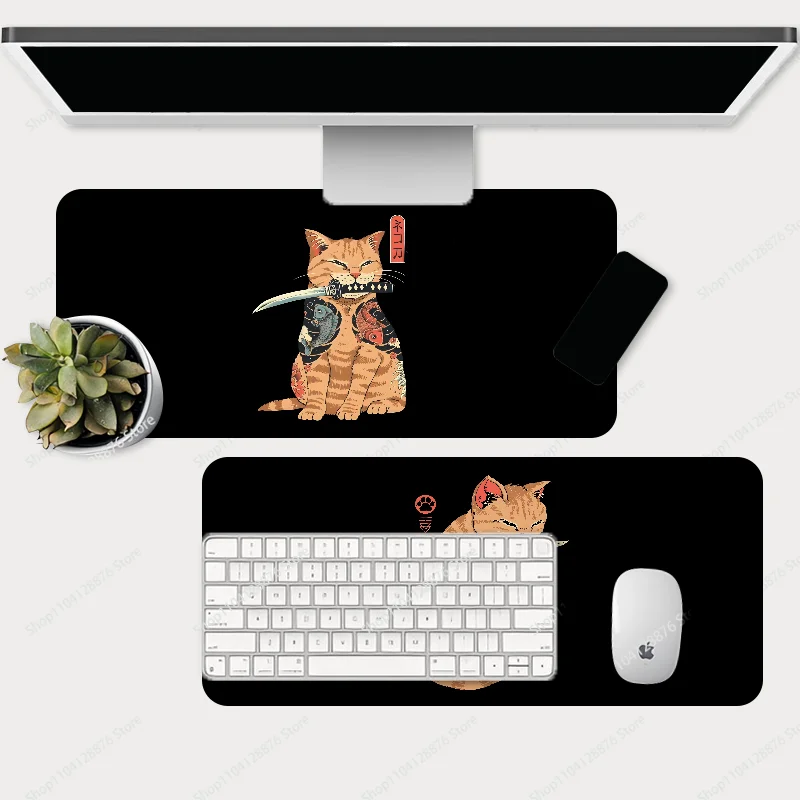 Japan Cat Mousepad Gaming Mouse pad Gamer Pc Accessories Deskmat Keyboard Mat Desk Protector Mause Pads