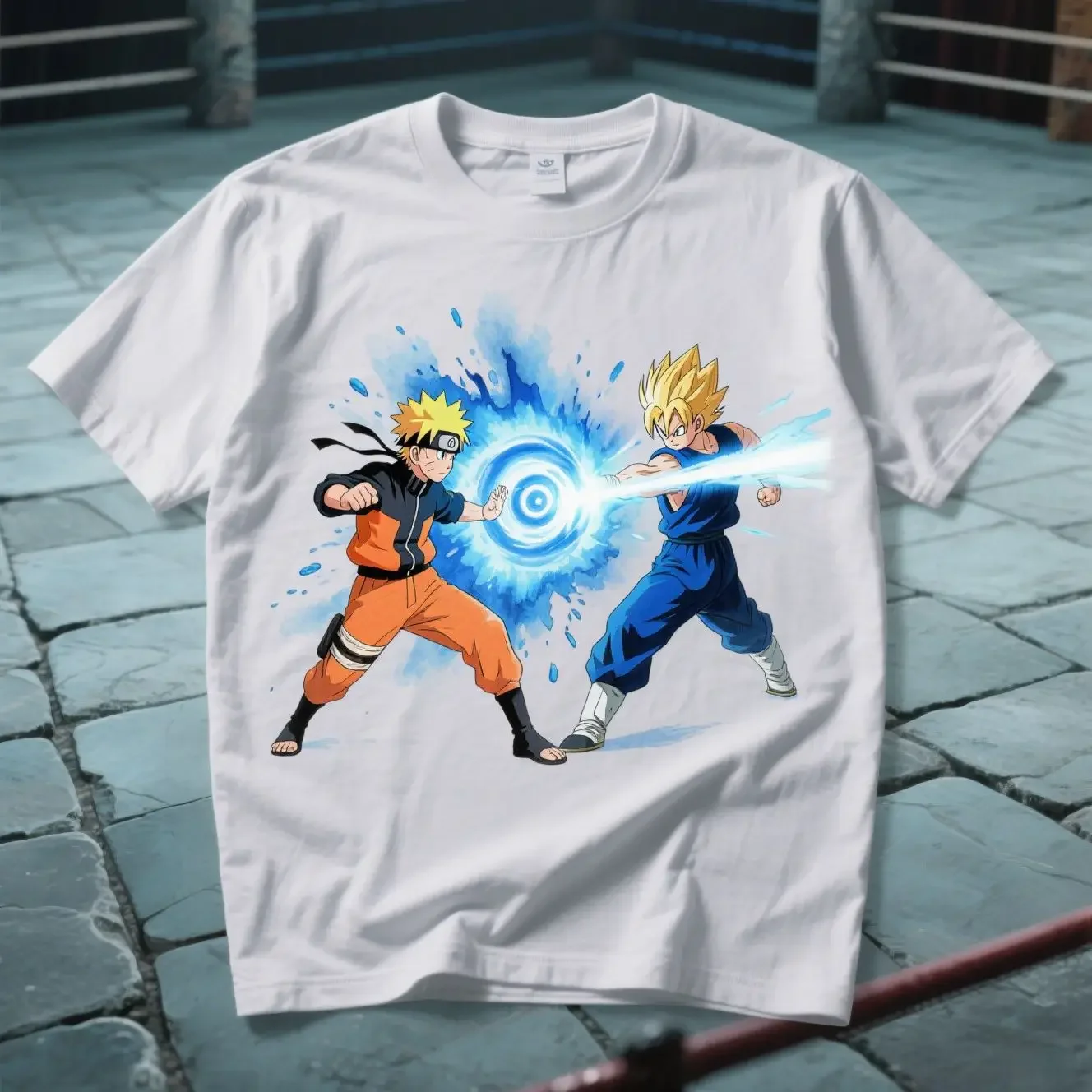 

Men and Women Dragon Ball Goku VS Naruto Fashion Trend Designer Print Pattern Funny College Style Parent-child Clothing Harajuku