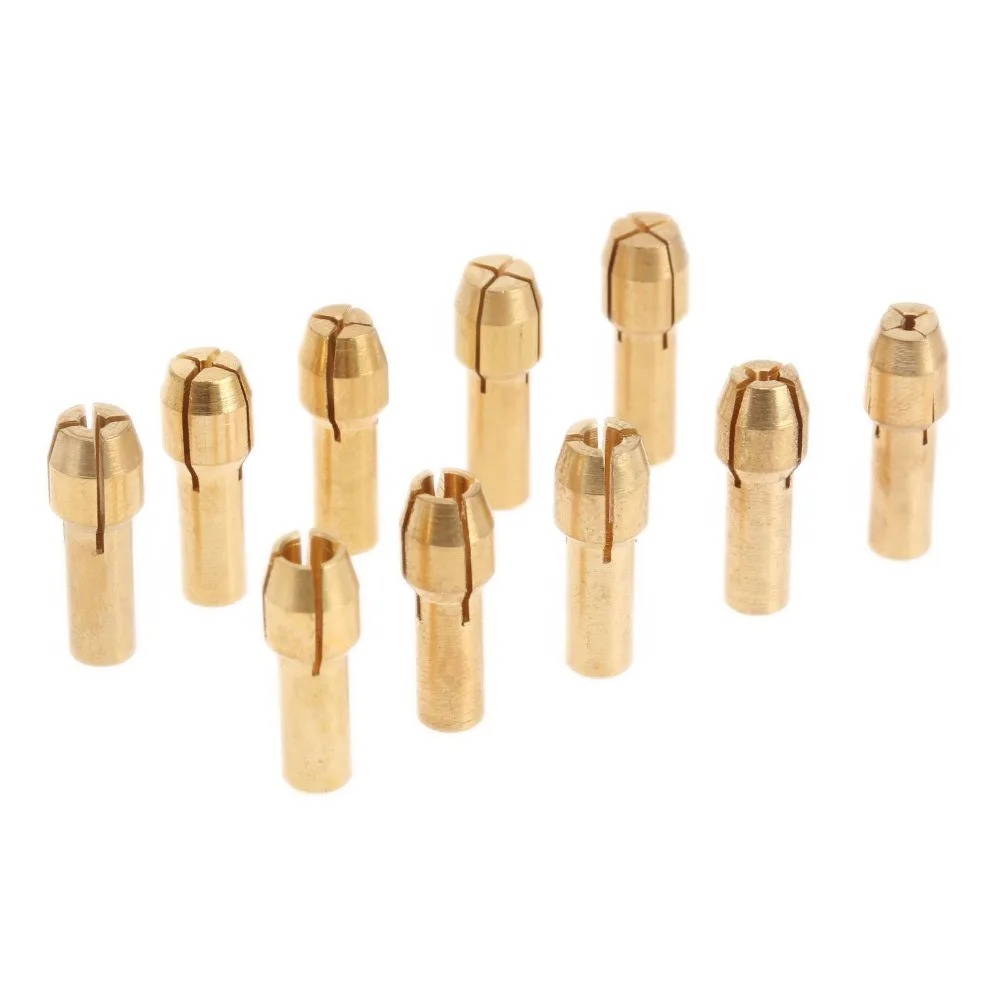 

DRELD 10pcs Drill Chucks Bits Brass Collet Mini Drill Chuck for Dremel Rotary Tool 4.3mm Dia 0.5mm-3.2mm Power Tool Accessory