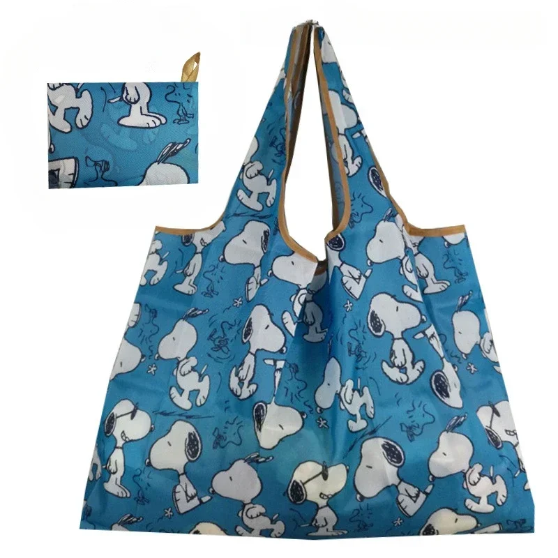 Snoopy Thick Large Tote ECO Reusable Portable Cartoon Shoulder Women\'s Handbags Waterproof Folding Pouch Shopping Bag Foldable