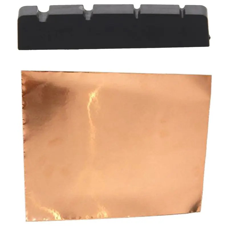 Quality XL 4-Str Slot Bass Nut PT-1200-00 With 22.5X30cm Self-Adhesive Guitar Copper Shielding Foil Tape 1 Sheet/Pack