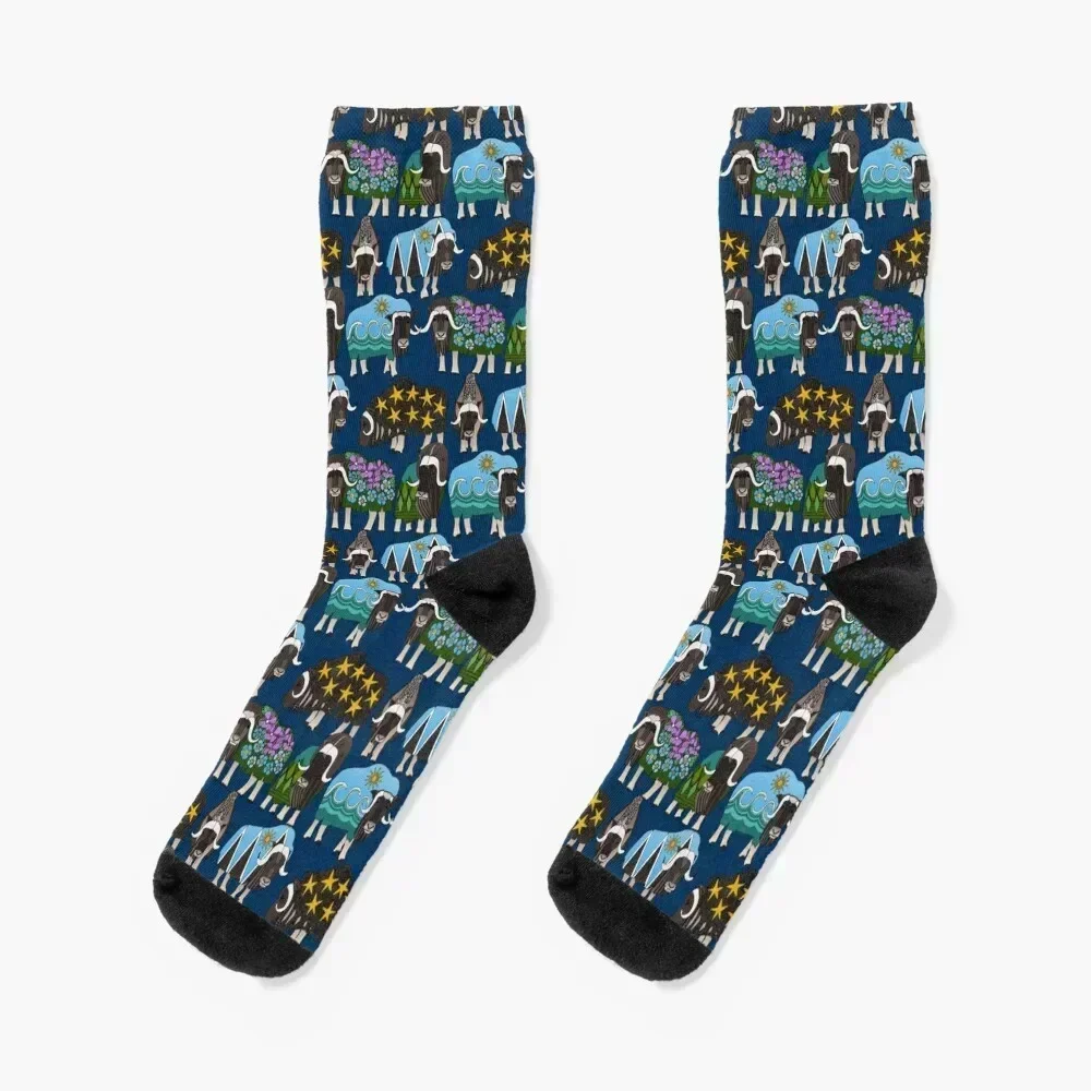 

Alaskan musk ox blue Socks gym anti slip football man Women's Socks Men's