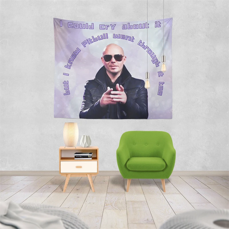 Tapisserie murale Gaslight Gatekeep Girlboss But I Know Pit bull Went Through It Too pour la décoration de la chambre à coucher et du salon