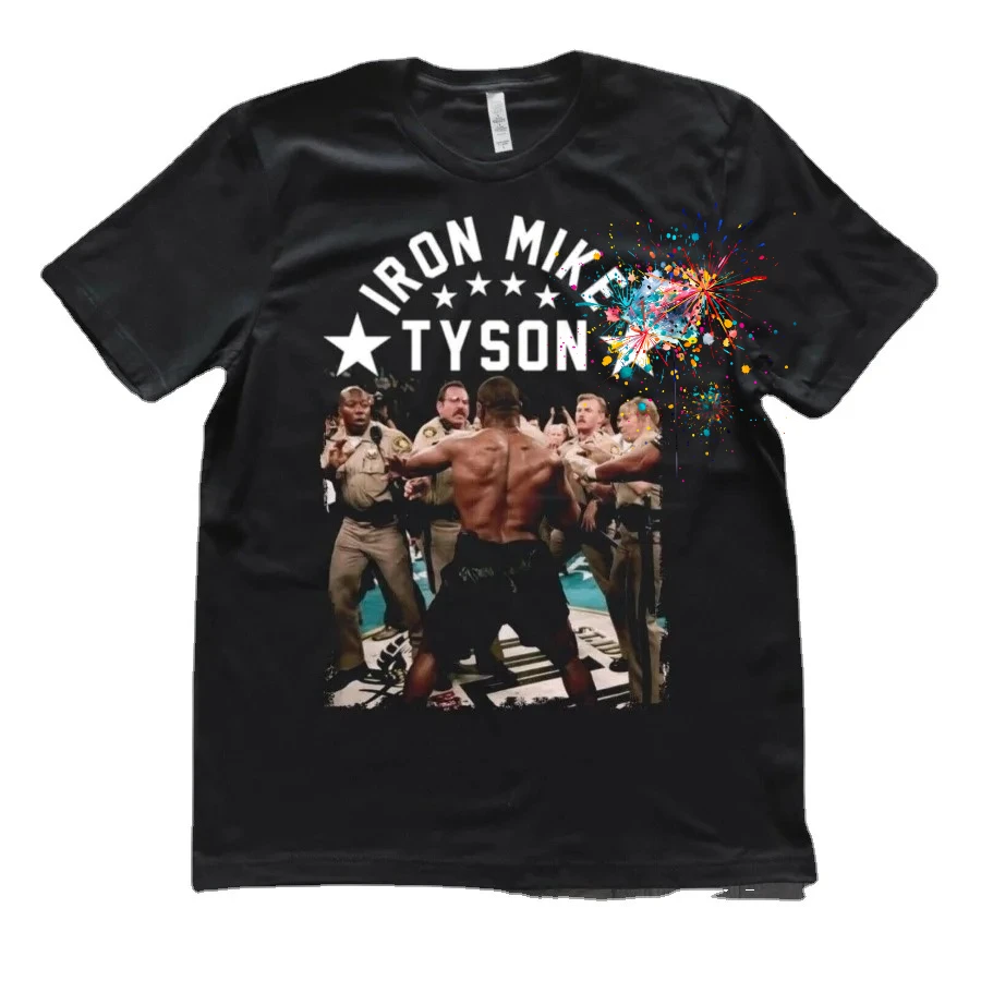 

Funny Black Confrontation Men's T-Shirt Iron Mike Tyson Anniversary Cotton O-Neck Short Sleeve T Shirt New Size S-3XL