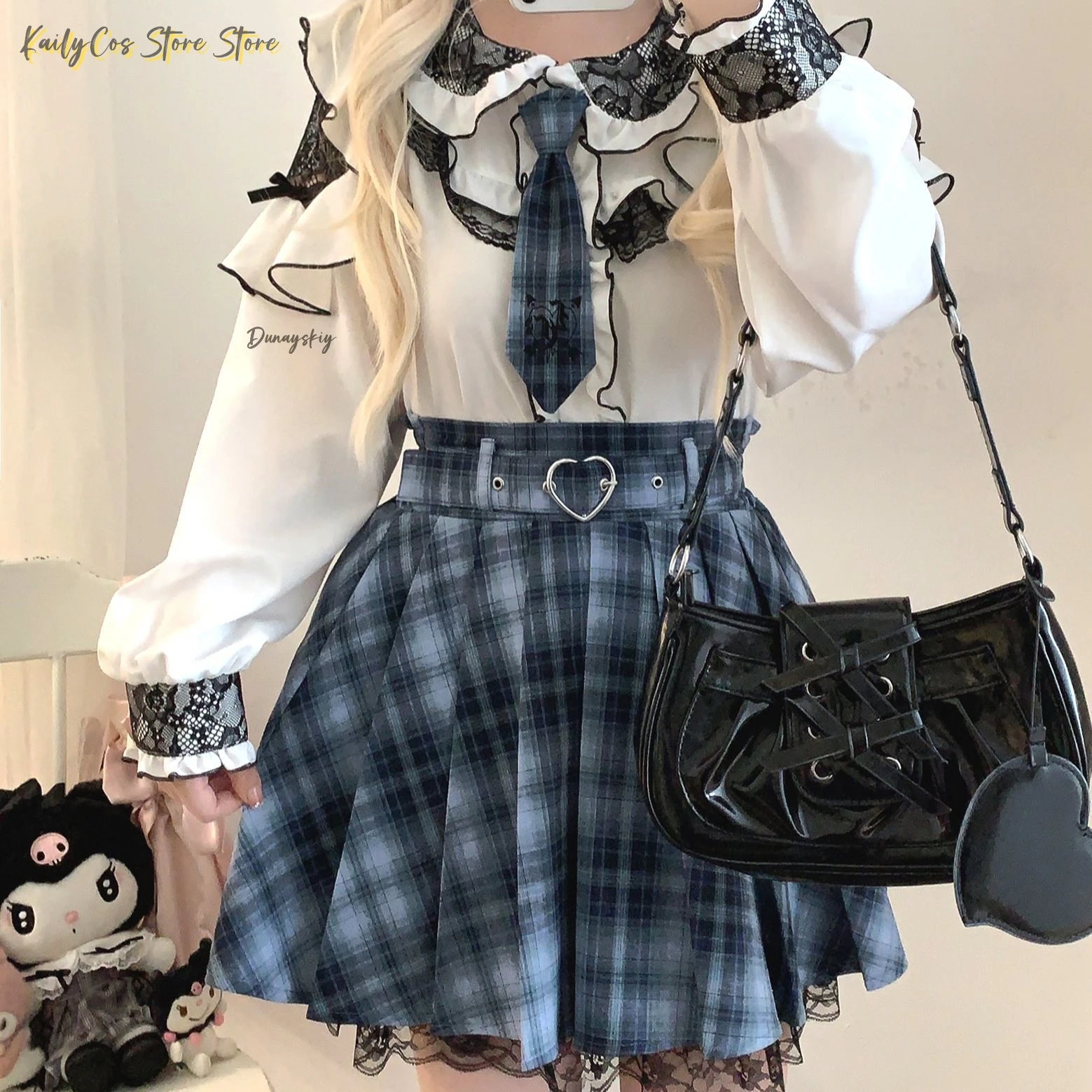 

Kawaii Women Shirts Jirai Kei Lolita Y2K Cute Japanese Style Blouse Elegant Long Sleeve Sweet Tops Aesthetic Shirt DUNAYSKIY/