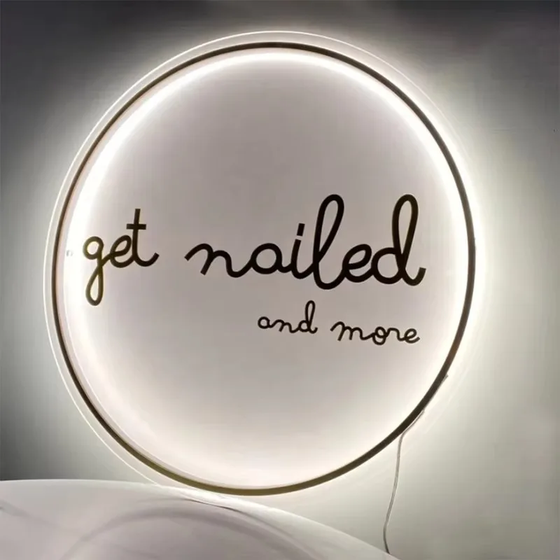 Backlit Letter Sign LED Letter Signs Alfabet Bewegwijzering Nail SPA Shop Logo met Acryl Bord Aangepaste bedrijfsnaam Neonlicht