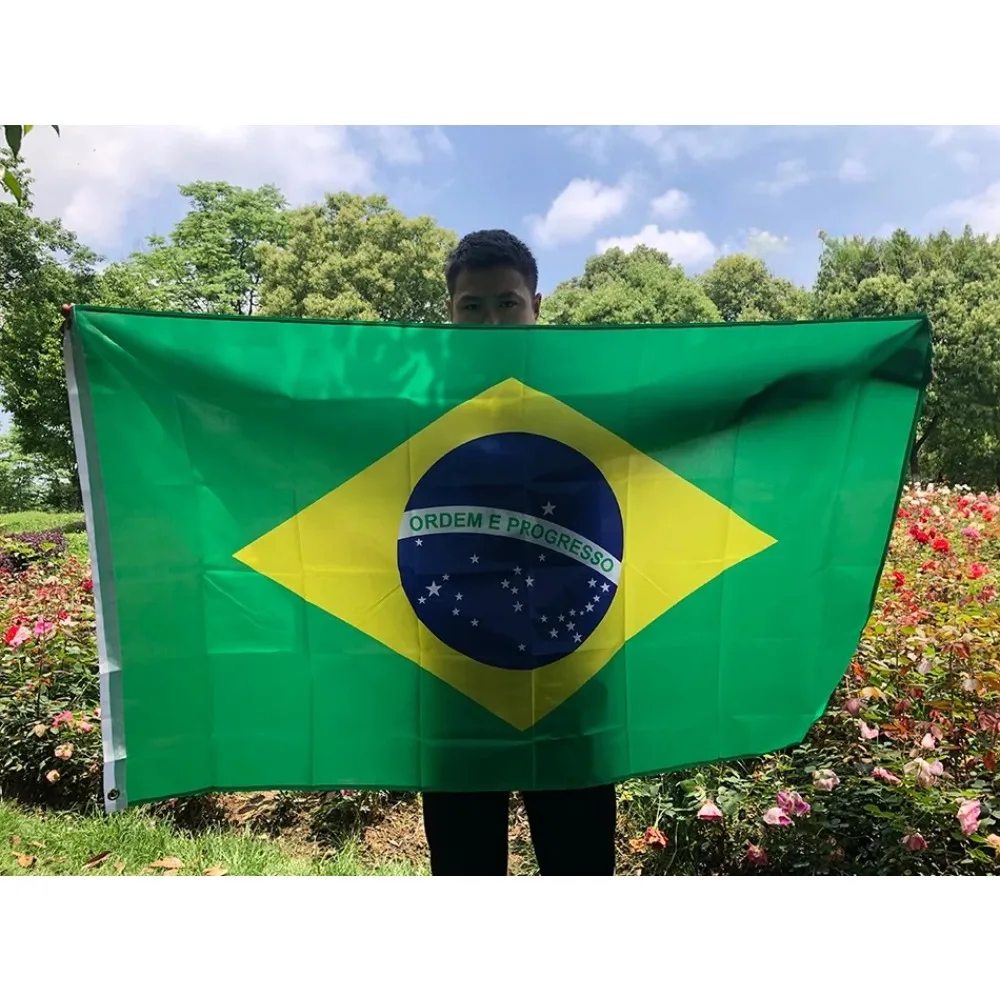 Large Brazil Flag 90x150cm Hanging Polyester Digital Print Brasil Brazilian Banner Flag for Celebration