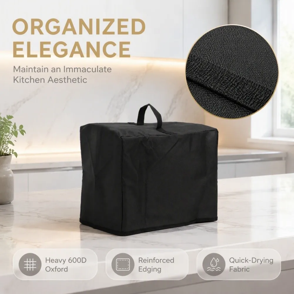 600D Oxford Fabric Coffee Maker Cover Scratchproof Black Coffee Brewer Cover Single Serve Compatible Water Proof Dust Cover