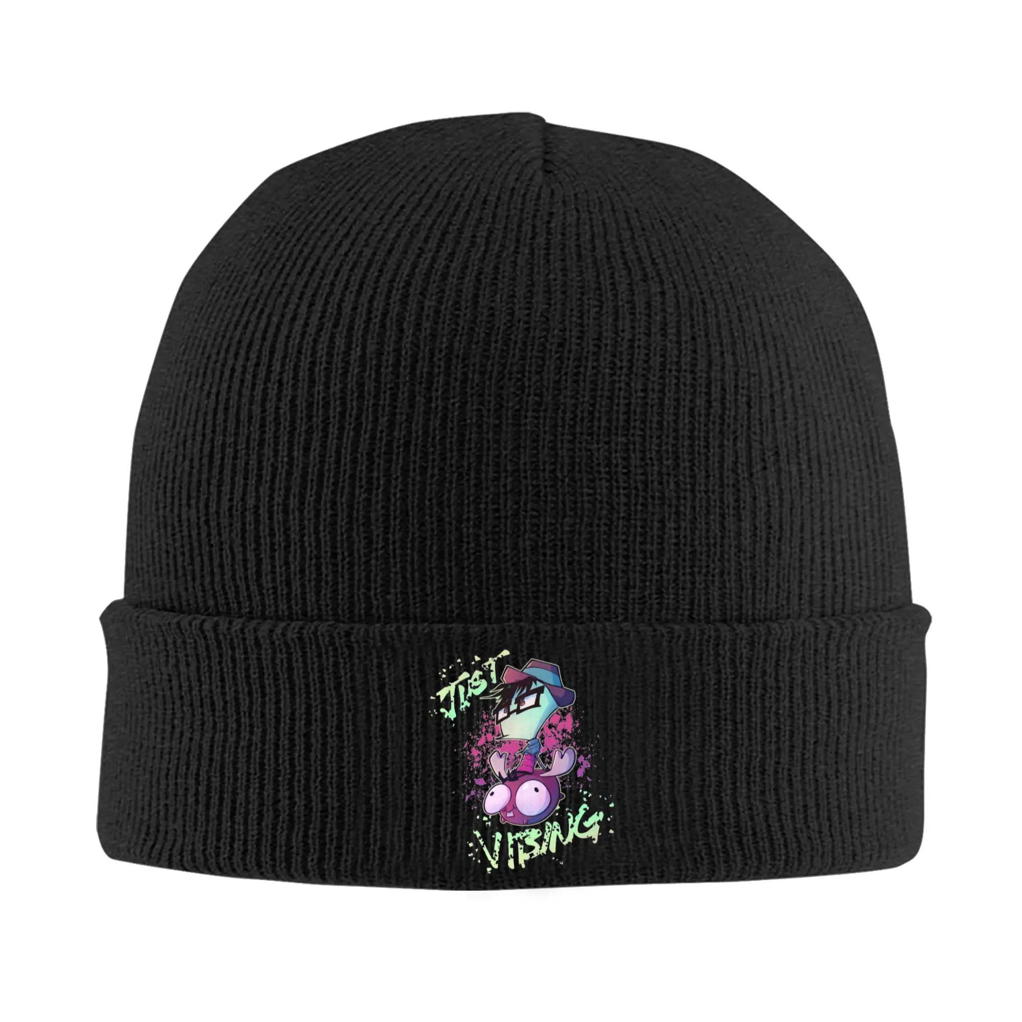 Funny Invader Zim Hats Autumn Winter Skullies Beanies Warm Alien Caps Unisex Acrylic Knitted Caps