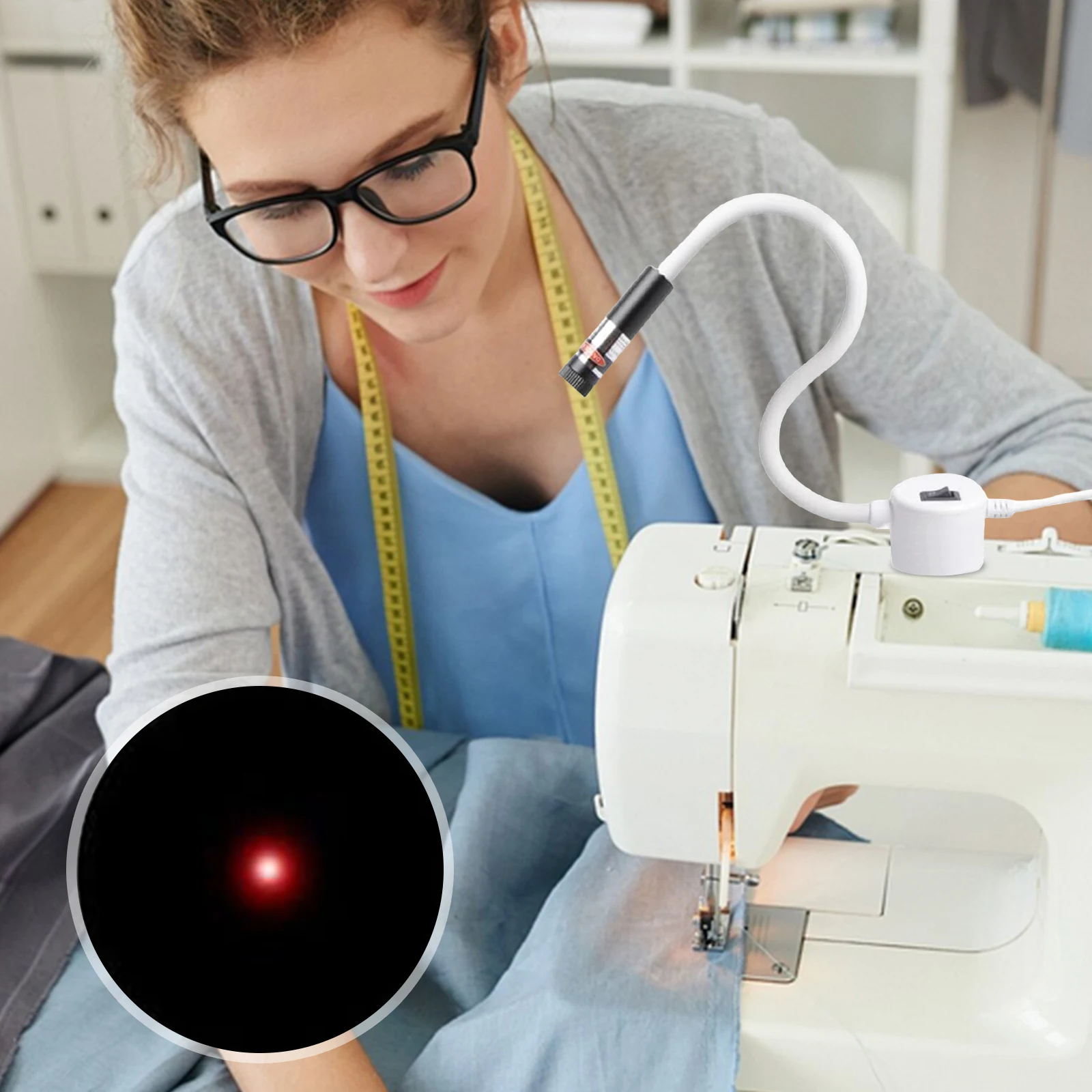 

Line Red Positioning Light Magnetic Attachment Magnetic Positioning Quilting Light Hands-Free Precision for Precise Stitching