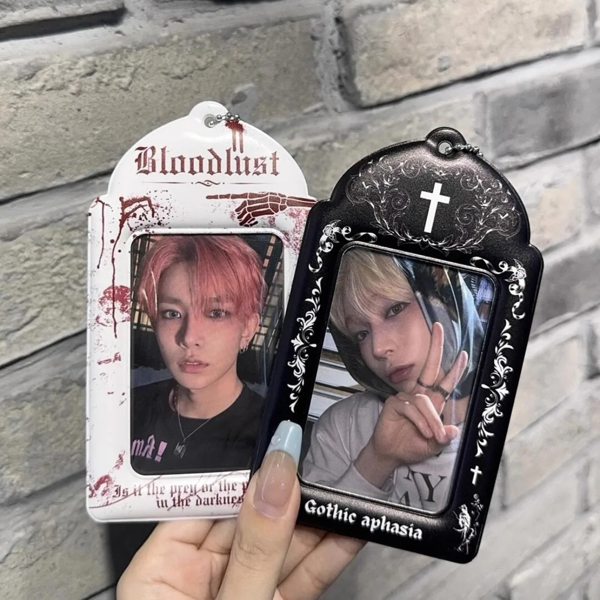 Gothic dark series PVC card sleeve 3 inches love bean star small card storage pendant