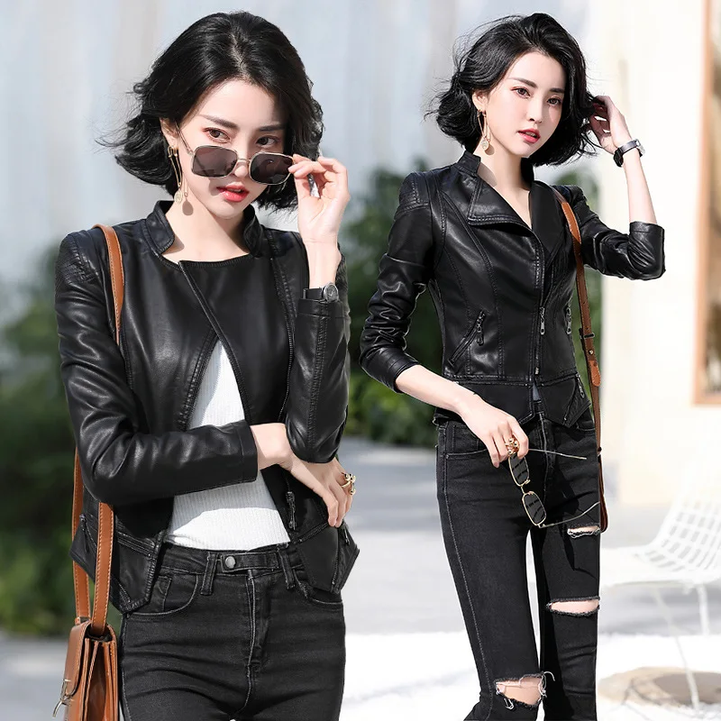 high-end sheepskin jacket for women's 2024 spring and autumn season, new slim fit and slim short style fashionable