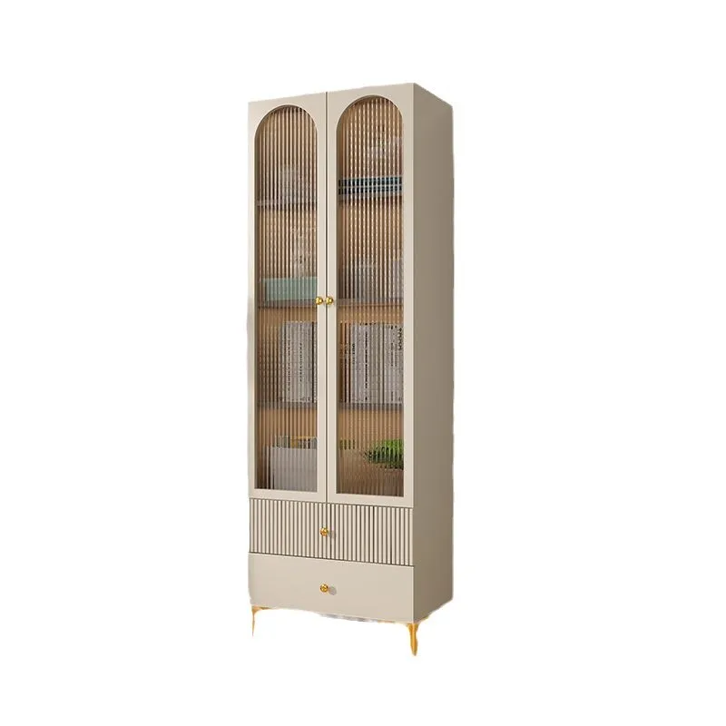 

French cream windshield door bookcase floor-to-ceiling bookcase simple living room locker bookshelf combination storage locker