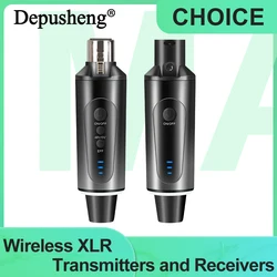 Wireless Microphone System XLR Mic Converter Adapter 2.4GHz Automatic Transmitter Setup For Condenser Dynamic Mic