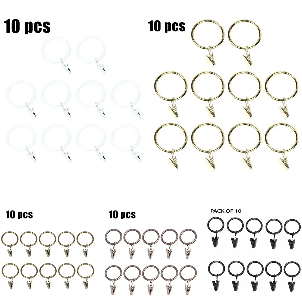 Hoge kwaliteit clipringen raambehandeling metaal gewogen met clips 30 mm gordijnroeden 35 mm zwart brons koper