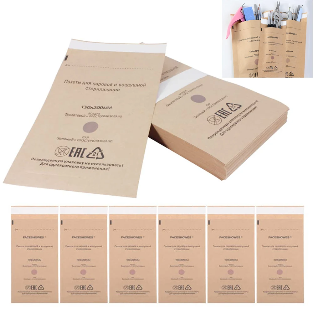 

Disposable Sterilization Bag Disinfection Machine Kraft Bags 20Pcs Nail Sterilizer Manicure Tools 3 Sizes Nailart Dry Heat Bags