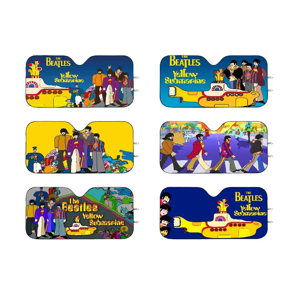 Películas para Ventanas con Dibujos Animados de la Banda Clásica The Beatles, Parasol para Parabrisas Calefactable, Visera para Ventana Delantera de Coche, Herramientas de Protección Solar para Coche