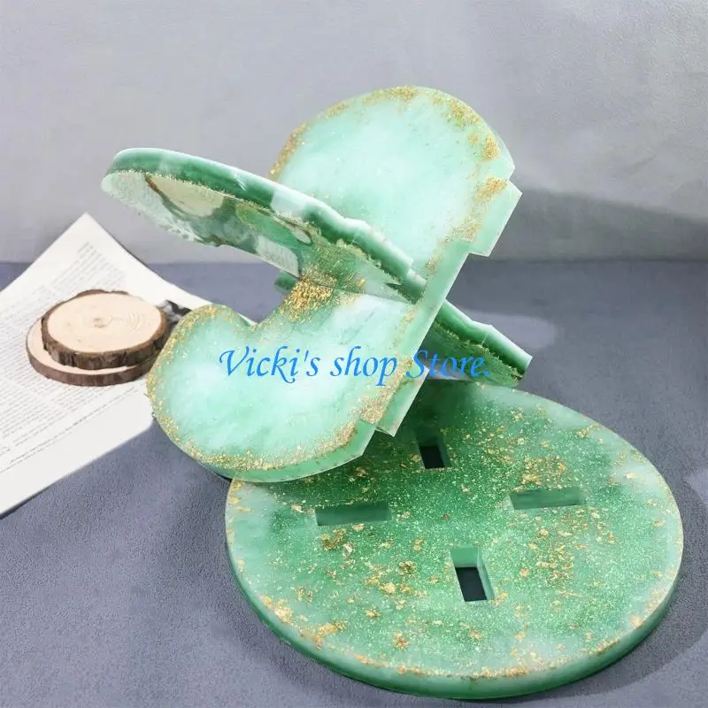 

C1FC Flexible Silicone Mold Circular Splicing Stool Shaped Mould Epoxy Resin Moulds Jewelry Making Tool for DIY Enthusiasts