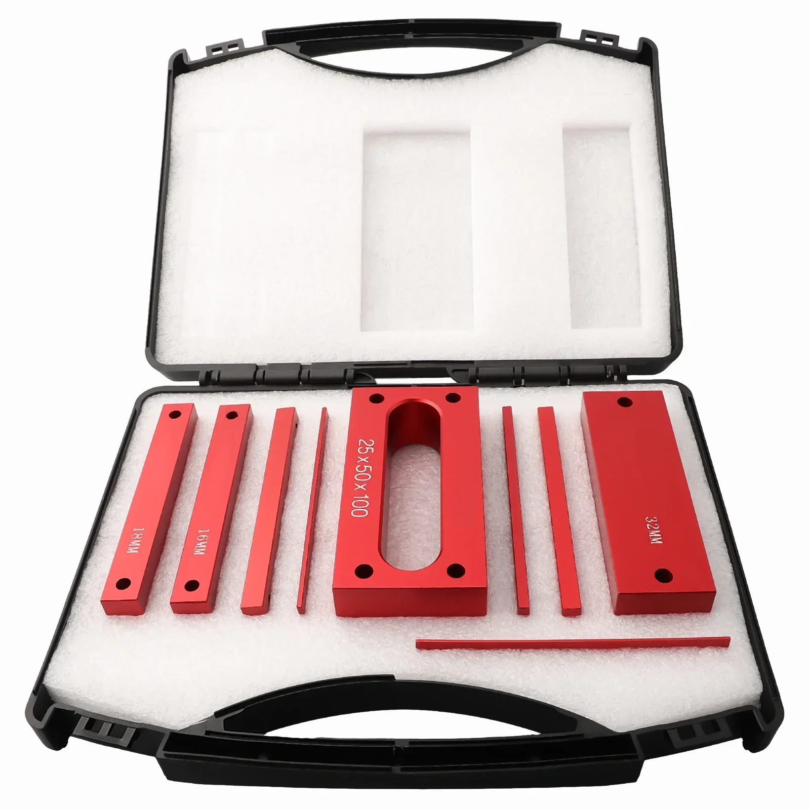 Handy Metric Setup Bars Aluminum Alloy Height Gauge Blocks for Router Table Saw Convenient Storage Case 9pcs Set