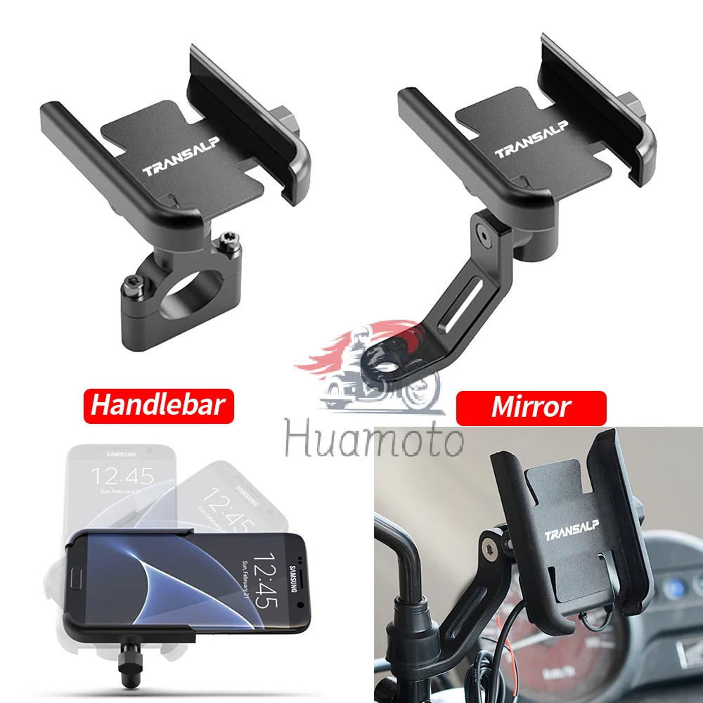 

For Honda Transalp Xl600v Xl650v Xl700v Xl Xlv 600 650 700 750 V Handlebar Mobile Phone Holder Metal Motorcycle Accessories