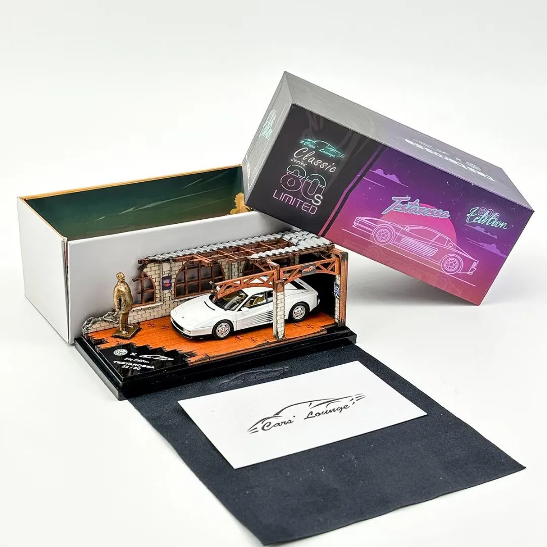 Cars' Lounge 1:64 Testarossa Car + Scene Resin Limited edition simulation car model Children's toy gift