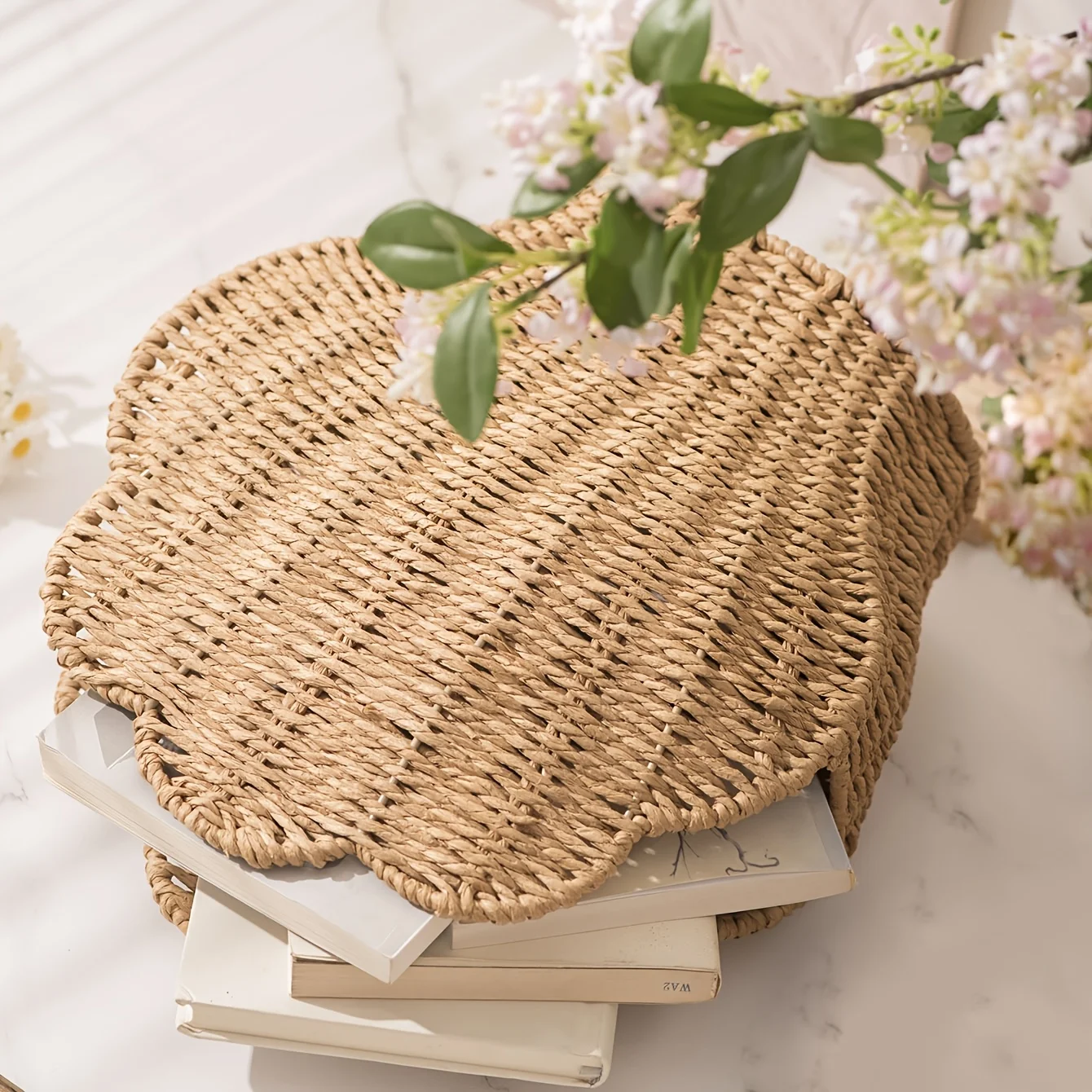 

Для корзины для хранения в форме ракушки - многофункциональный дом, украшение офисной комнаты, бумажная веревка, художественный рабочий стол для хранения в гостиной