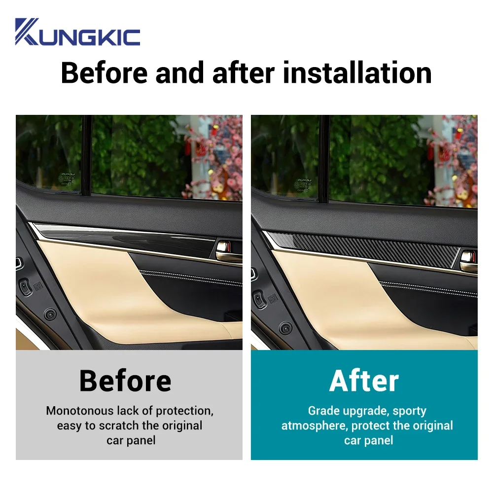 For Lexus GS GS250 GS350 GS200t GS450h L10 2012 2013 2014 2015 2016 to 2019 Real Soft Carbon Fiber Car Door Protection Panel view 5