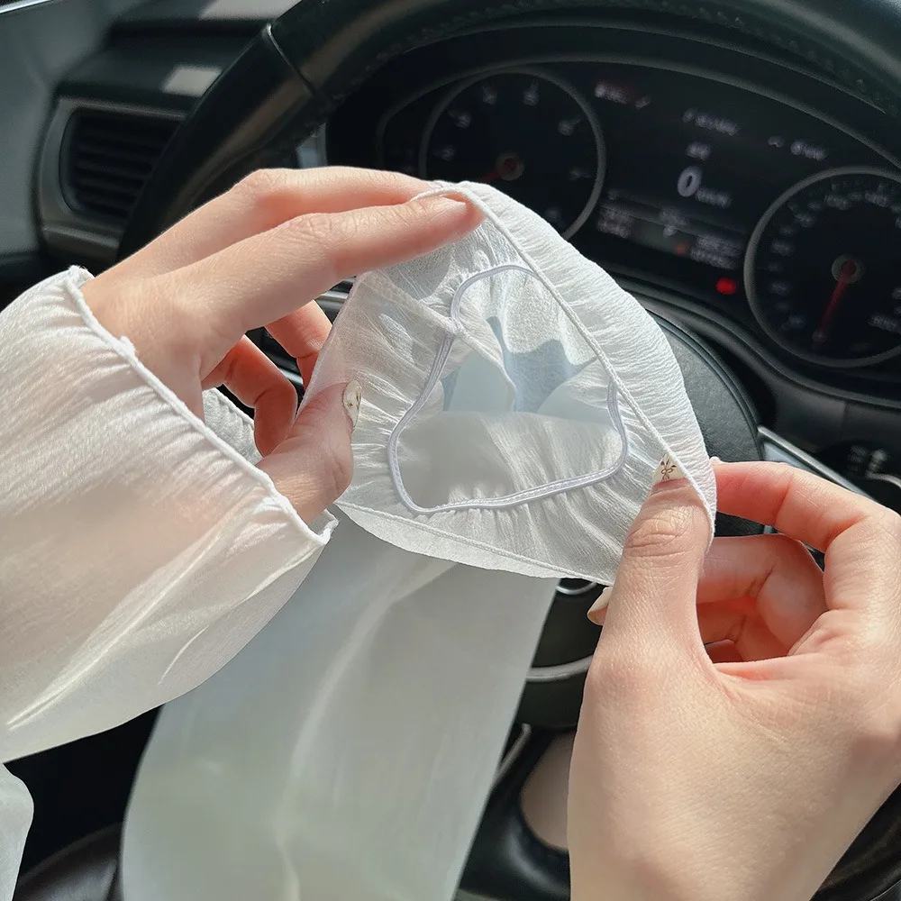 1 Pair New UV Protection Sun Protection Sleeves Breathable Lace Ice Sleeves Loose Light Hand Sleeves Women