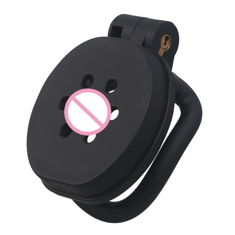 Realistic SM Adult Prop 3.0 Matte Texture Black Pink Flat Chastity Cage Penis Binding Lock Male Virginity Device for Man 18+