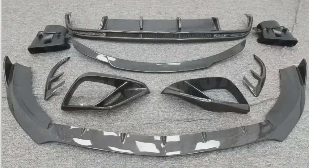 

JCHEY for Benz W217 C217 S63 S65 For AMG Coupe 14-19 CarbonFiber FRP Front Lip Splitter Rear Diffuser Spoiler Tail Pipe Air Vent