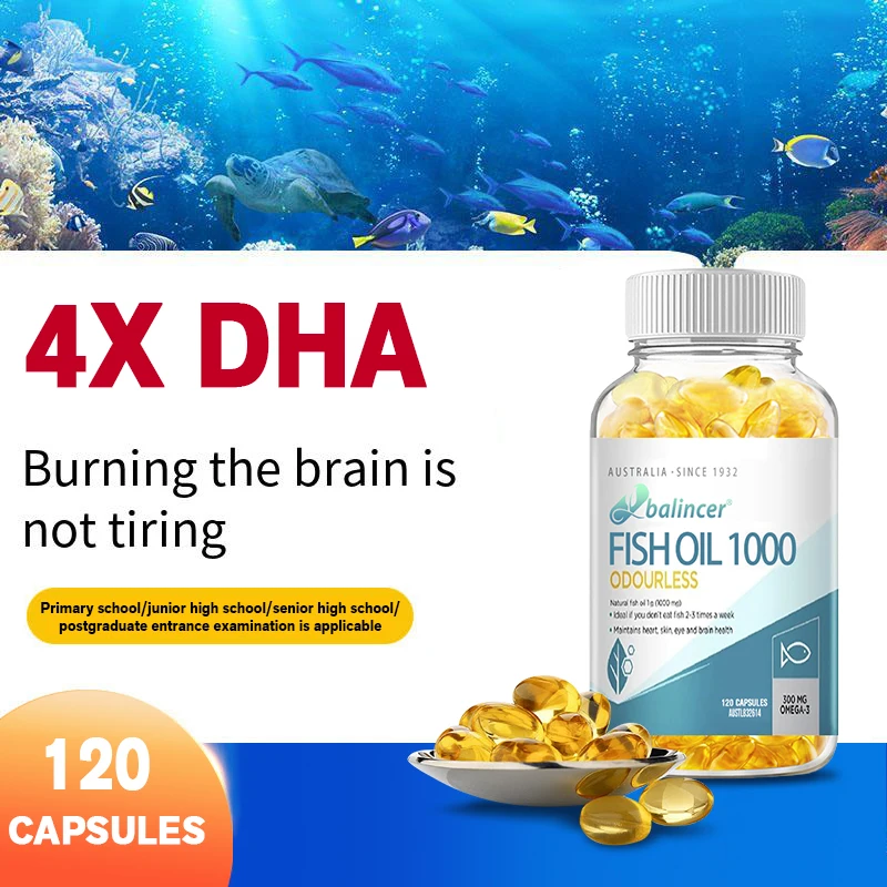 كبسولات زيت السمك أوميغا 3 2000 مجم EPA وDHA - للأجهزة العصبية وصحة البشرة والشعر ومضادات الأكسدة - سهلة البتلع #4