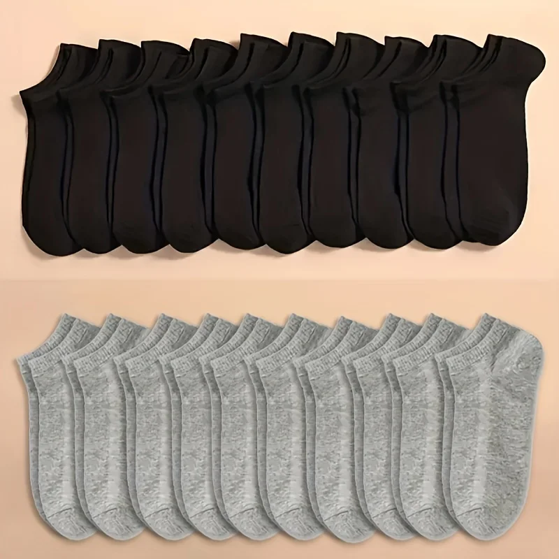 10/20/30/40/60 Paar einfarbige Unisex-Socken, bequeme, atmungsaktive, weiche, schweißabsorbierende Socken für den täglichen Gebrauch und im Freien