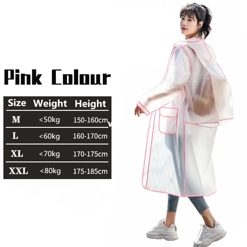 Women Transparent Eva Plastic Waterproof Rainwear Adult Can Hold Backpack Rain Coat Man Raincoat Travel Fashion