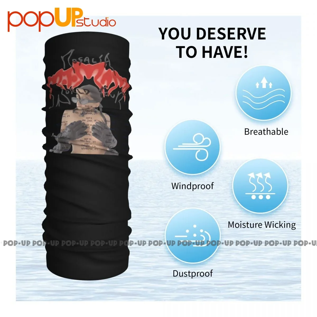 Motomami Rosalia World Tour 2022 أمريكا الشمالية P-531 قناع الوجه وشاح باندانا للرقبة #4