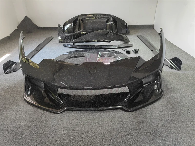 Dry carbon forged V-style pattern front and rear fenders side skirts spoilers engine hood for Lamborghini LP580 LP610 body kit