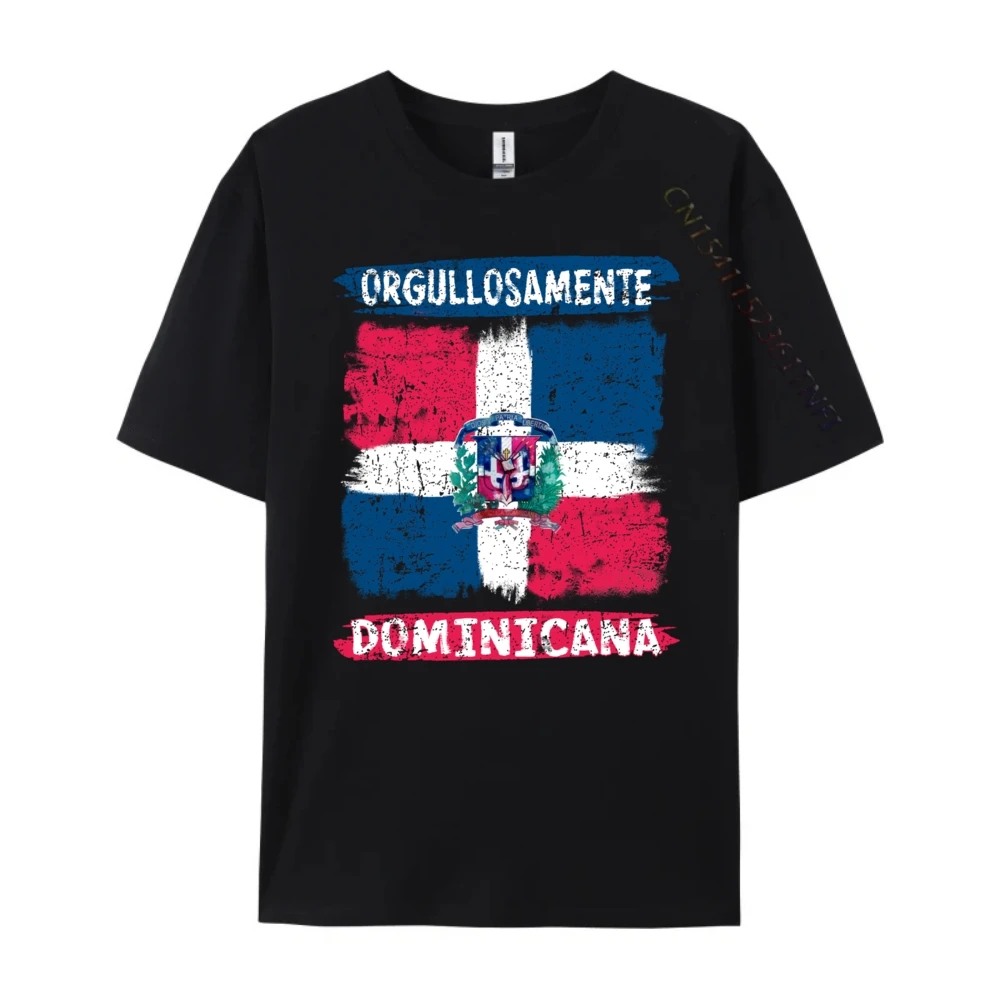 Dominican Republic Flag Painted Orgullosamente Dominicana Graphic T Shirts Men Cotton Student Men Long Sleeve Tee