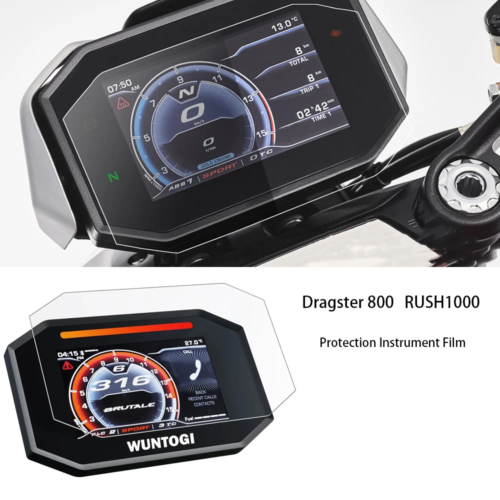 For MV Agusta Dragster 800 F3 RUSH1000 Motorcycle Ultra-clear Scratch Cluster Protection Instrument Film Screen Dashboard TFT