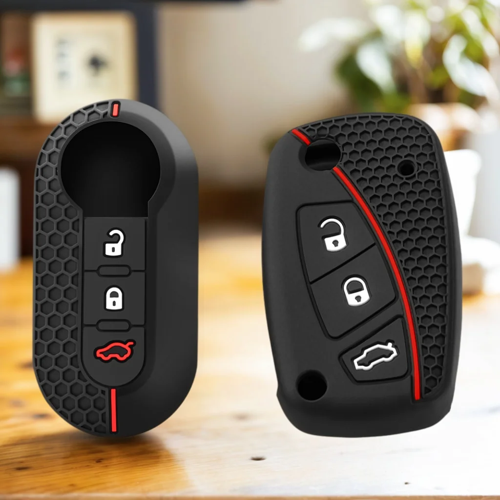 Fashion New Car Flip Key Case Cover Shell Fob Bag For FIAT 500 Panda Stilo Ducato Punto Doblo Bravo Protected Accessories