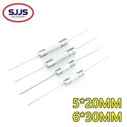 【10PCS】Air conditioning TV fast break F - pin ceramic fuse  5*20/6*30MM fuse 250V 0.5A 1A 3A 4A 5A 6A 7A 8A 10A 12A 15A 20A 25A