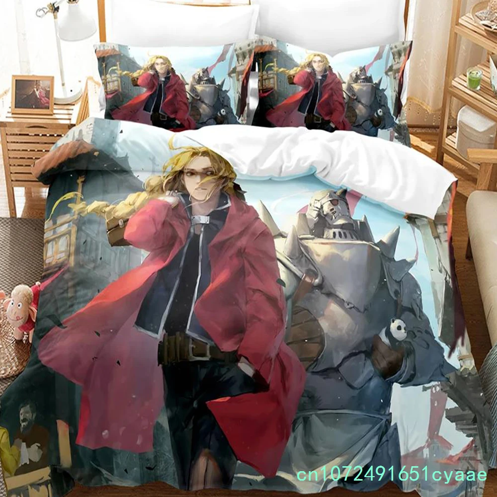 Anime Fullmetal Alchemist Bedding Set Duvet Cover Bedroom Comforter Single Twin King ​Size Quilt Cover Home Textile 2/3PCS