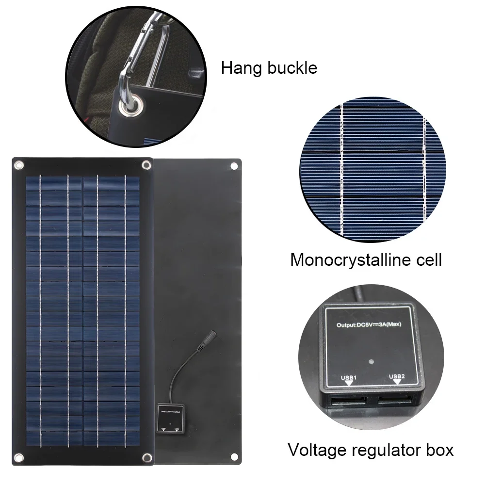 Solar Panel 12V Solar Battery 10A-100A Controller Solar Panel 30W Mobile Phone Charger Outdoor Battery Power Supply Solar Fan