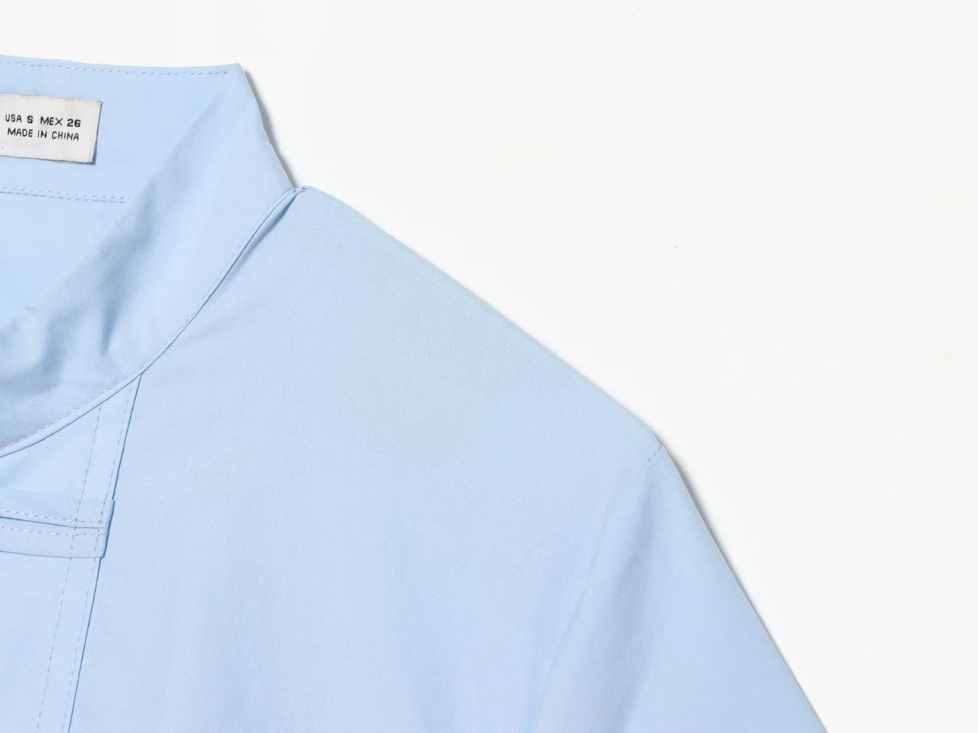 European and American style 2026 new summer women's clothing, simple, slim, stand-up collar, knotted poplin shirt