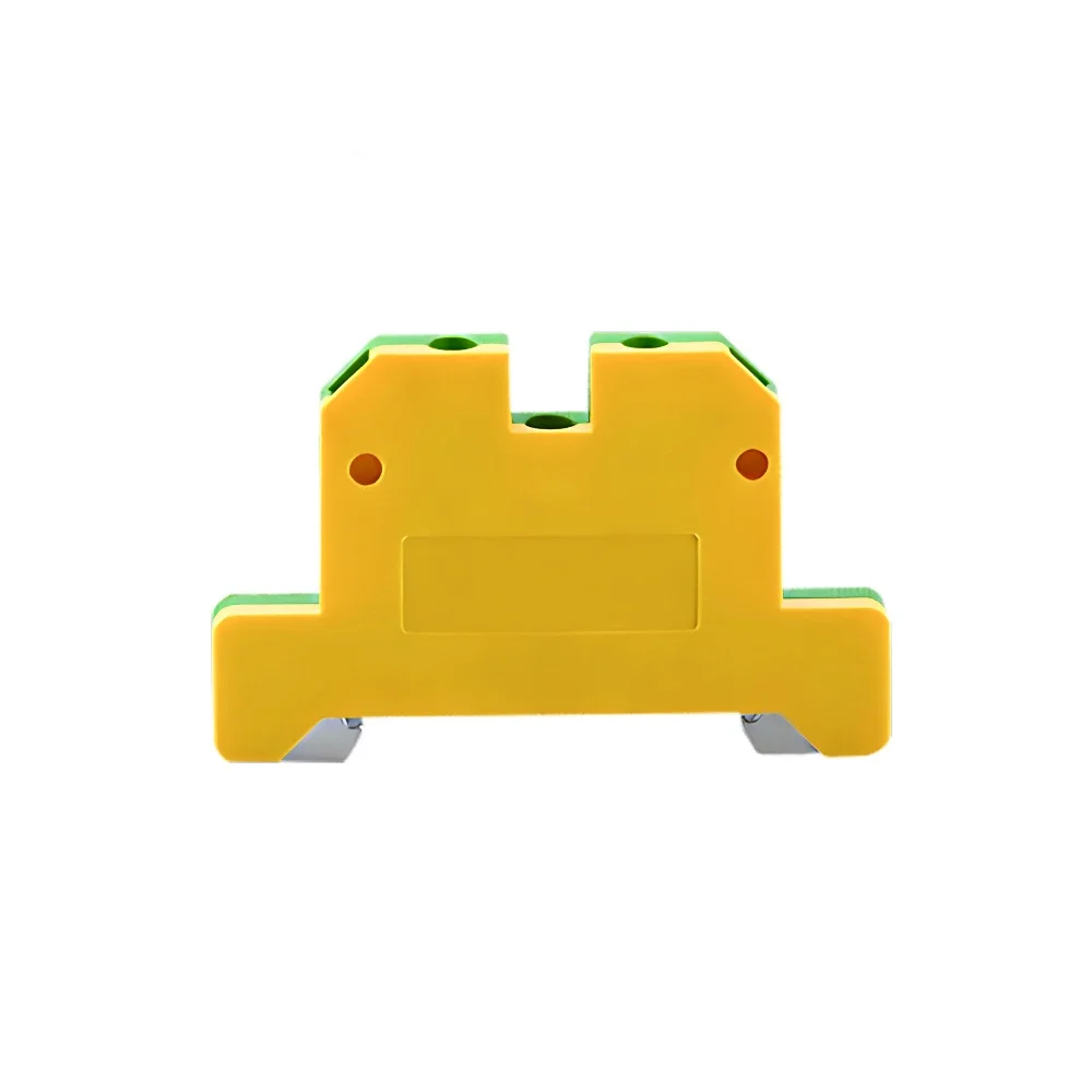 10Pcs EK-2.5/35 24-14AWG Grounding Panel Wire Mounted Din Rail Terminal Blocks Spring Screw Earth Electrical EK-2.5/35