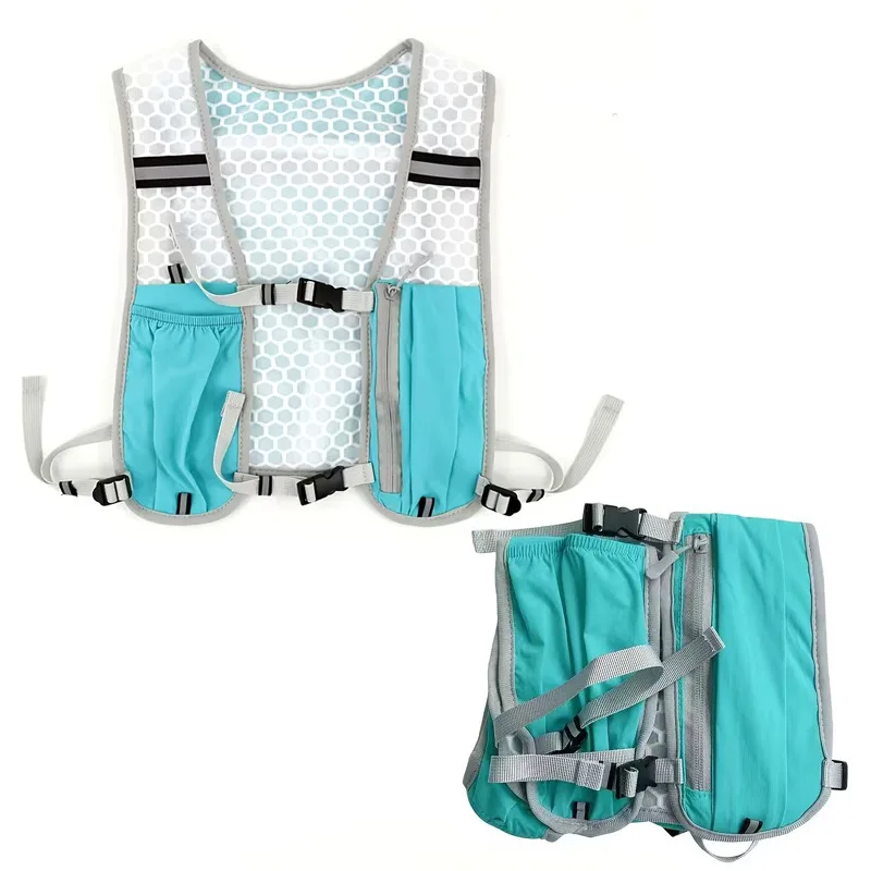 Laufweste für Damen und Herren, Verstellbarer Brustgurt Lauf-Hydrationsweste Leichter Reflektierender Hydrations-Rucksack für Marathon