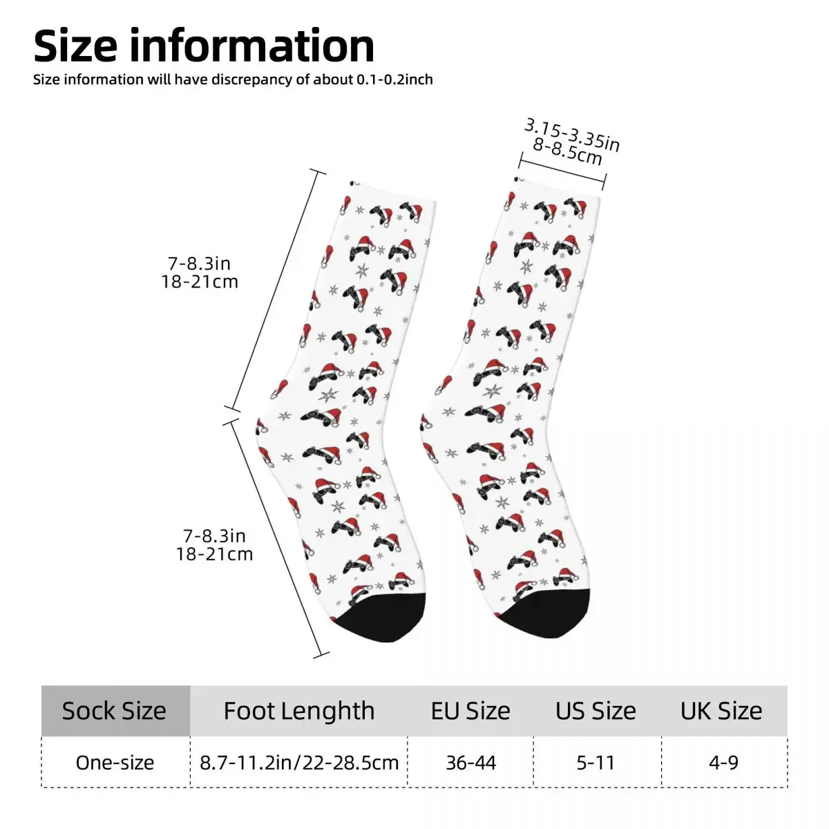 Gaming Controller - Christmas Snow Socks Sweat Absorbing Stockings All Season Long Socks for Man's Woman's Birthday Present