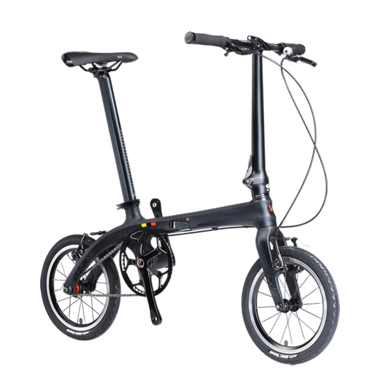 inch Folding bicycle Carbon fiber frame Mini city Carbon Light weight Foldable bike 9 Gears/Speeds Folding bicycle