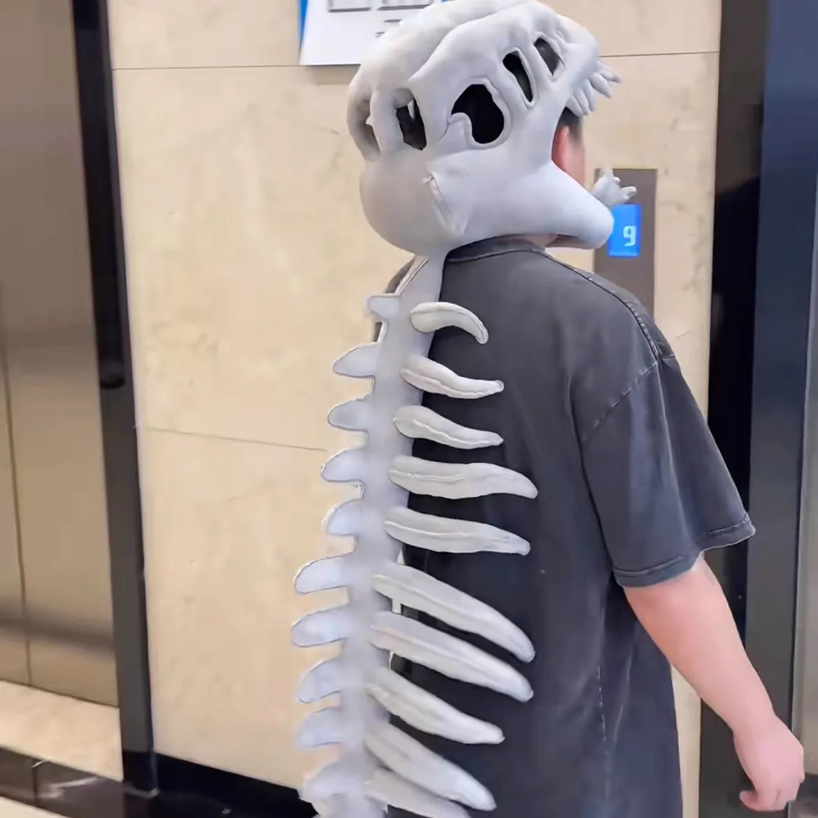 

Большой размер 120 см, реалистичный костюм скелета динозавра, комплект, забавный головной убор, косплей, одежда, плюшевые игрушки, креативные подарки