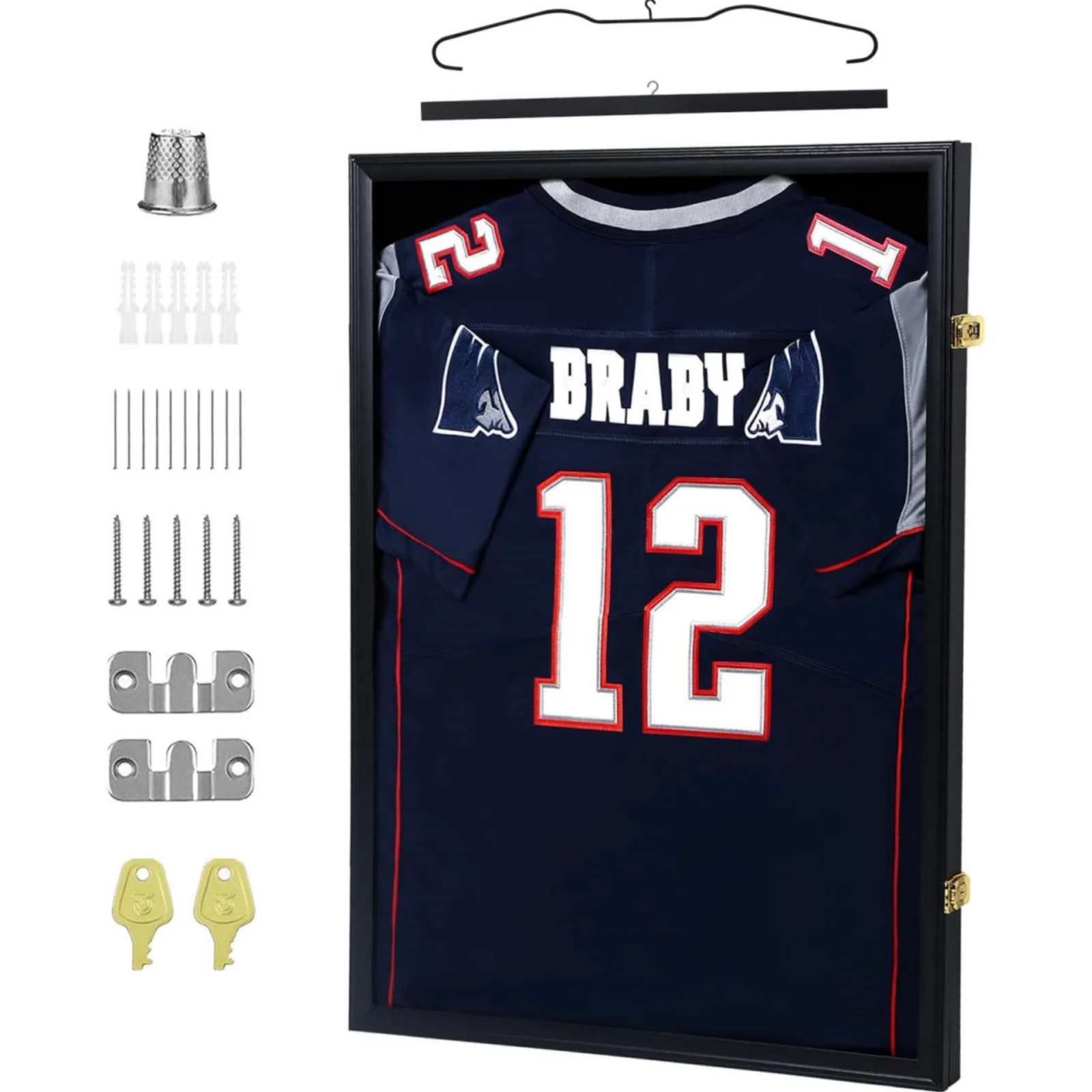 

Thickened Jersey Frame Display Case Jersey Shadow Box Display Case with Effective UV Protection，Mountable Wall and Lockable